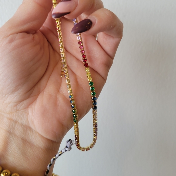 Rainbow tennis choker. - Picture 5 of 5